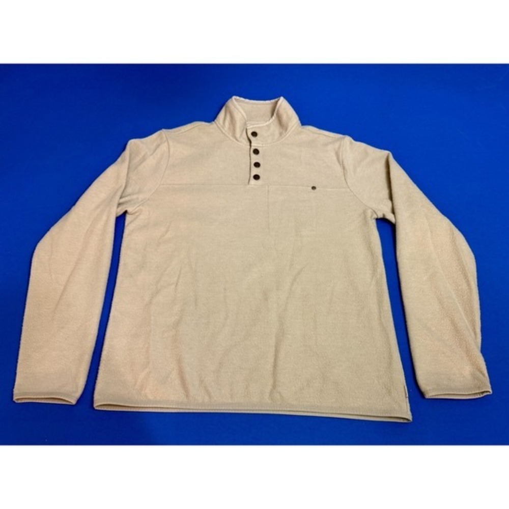Vuori Tan Snap Front Pullover Men's XL Fleece Blend‎ Warm Lightweight Layer V544
